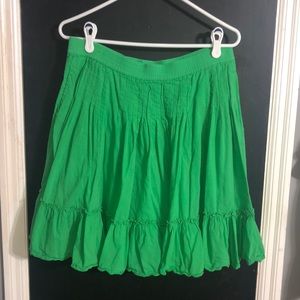 Gap Green Cotton Pin Tucked Skirt w/ Pockets